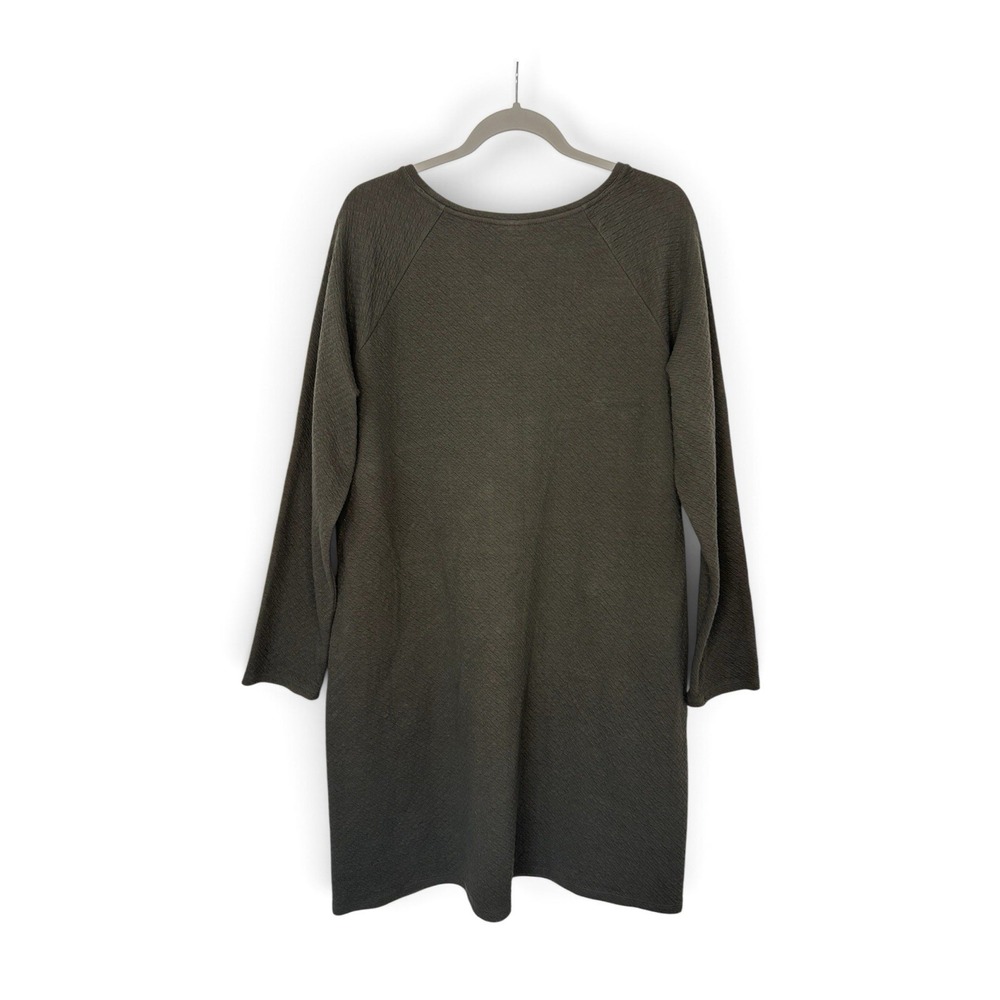 Pure Jill J.Jill Women's L Charcoal Textured Cotton Tunic Dress Pockets - Picture 2 of 9